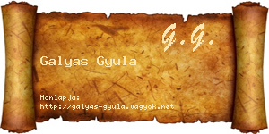 Galyas Gyula névjegykártya
